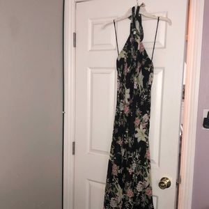 Floral halter dress. Flowy and feminine.